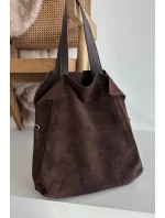 Dámská semišová kabelka shopper Miraya – čokoládová