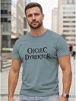 Pánské klasické tričko s nápisy bavlna petrol FashionStreet NX5144R Pánské klasické tričko s nápisy bavlna petrol FashionStreet NX5144R