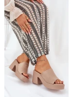 Dámské Sandály Na Podpatku A Platformě Khaki Omeisa