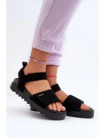 Dámské semišové sandály na platformě Big Star Black Dámské semišové sandály na platformě Big Star Black