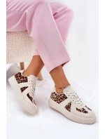 Dámské sneakers s leopardím vzorem na platformě béžové Nativira