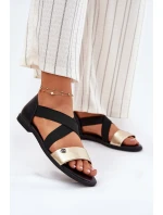 Dámské Plážové Sandály S Elastickými Pásky Černozlaté Marinea