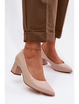 Lodičky na podpatku Sergio Leone PB413 Krémová Růžová