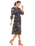 Denní šaty model M201 modré - květovaný vzor - Infinite You