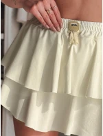 Mini sukně s volánem FALBELA ecru FashionStreet CY0493