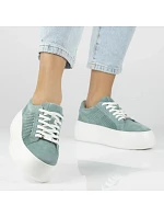 Dámské kožené polobotky ažurové zelené Filippo DP7520/26