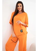 Bavlněný komplet halenka + kalhoty pomeranč Bavlněný komplet halenka + kalhoty pomeranč