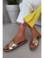 Dámské ploché pantofle s zlatými pásky Marissae