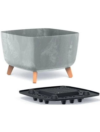 GRACIA SQUARE BETON EFFECT POND 24x24CM dětské