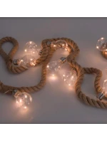 30 LED SVĚTELNÁ HADICE 280 CM TEPLÁ BÍLÁ JUTA