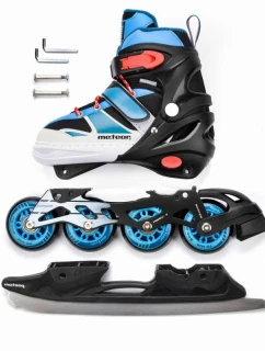 Kolečkové brusle Meteor 2v1 Inv. M 34-37 modré