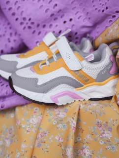 Dětská sportovní obuv se suchým zipem Big Star JJ374257 Bílá a žlutá