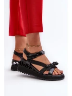 Dámské sandály s mašlí D&A černá