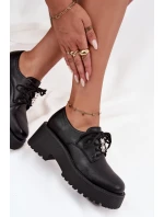 Dámské polobotky s připínacím doplňkem z eko kůže Laurea – černé
