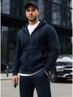 Pánská mikina na zip tmavě modrá BX2195