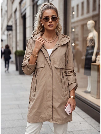 Dámská přechodová bunda typu parka, béžová, FashionStreet TY5808