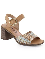 Dámské pletené béžové sandály na jehlovém podpatku M.Daszynski MR24125-4