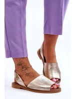 Zazoo 40327 Kožené nášlapné sandály zlaté