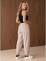 Dámské jogger kalhoty s gumou v pase, béžové, FashionStreet UY3154