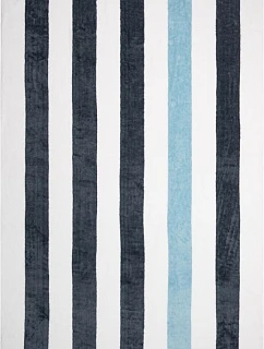 The One Towelling Towel Stripe Plážový ručník "Stripe" 48.1056 anthracite/light blue