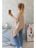 Oversize halenka s potiskem béžová