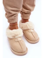 Dámské Papuče S Kožešinou Světle Béžová Lanoze Dámské Papuče S Kožešinou Světle Béžová Lanoze