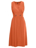 S224 Jedlové šaty bez rukávů - oranžové