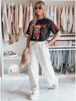 Dámské tepláky se širokými nohavicemi DRESMOOD PREMIUM ecru FashionStreet UY2687