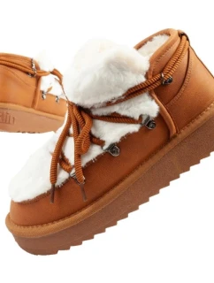 D.Franklin dámské sněhové boty zimní módní kožešina zateplené hnědé pro kotníkové dámské