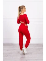 Sada s halenkou top červená