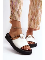 Dámské kožené žabky Zazoo 2896 Bílo-černé Dámské kožené žabky Zazoo 2896 Bílo-černé