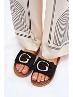 Dámské pantofle M578 Černá s hnědou - Step in style