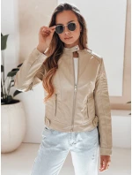 Dámská kožená bunda ROCKMISS beige FashionStreet TY5215