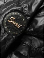 Krátká černá dámská bunda se stahovacím lemem na spodním okraji S'West (B8359-1)