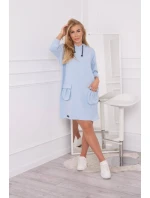 Šaty s kapucí modré