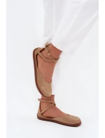 Semišové Baleríny Dámské Barefoot S Pásky Zazoo 191 Béžové Semišové Baleríny Dámské Barefoot S Pásky Zazoo 191 Béžové