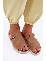 Kožené dámské sandály na platformě se zlatou sponou Camel Zemela Kožené dámské sandály na platformě se zlatou sponou Camel Zemela