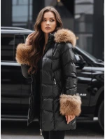 Dámská zimní prošívaná bunda s kapucí černá FashionStreet TY5320