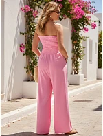 Dámský letní overal se širokými nohavicemi růžový FashionStreet EY2650