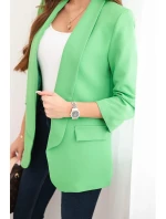 Dámská sako bez zapínání s podšívkou S/M světle zelená Dámská sako bez zapínání s podšívkou S/M světle zelená