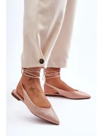 Dámské baleríny s ozdobnými čepicemi bežové Jange Dámské baleríny s ozdobnými čepicemi bežové Jange