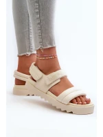 Dámské sandály na platformě Big Star NN274751 béžové