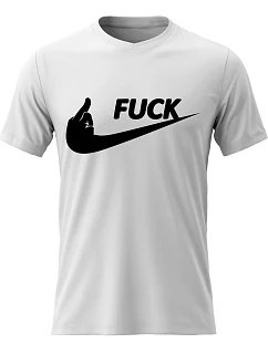 Pánské bavlněné tričko s potiskem - FUCK - bílé