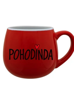 POHODINDA - červený keramický hrníček 300 ml