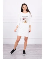 Šaty s potiskem košíku ecru Šaty s potiskem košíku ecru
