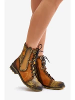 Dámské Kožené Boty Na Plochém Podpatku Maciejka 06719-07 Žluté