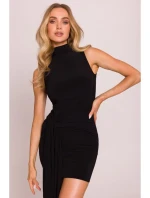 M841 Mini šaty s vázáním vpředu - černé
