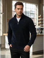 Pánský svetr se stojáčkem tmavě modrý FashionStreet WX2349