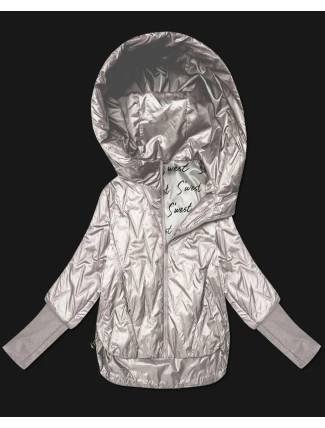 Cienka kurtka damska z dzianinowymi ściągaczami Goodlookin jasny beżowy (B8575-9)