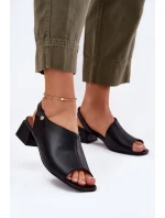 Kožené Dámské Sandály Na Klínku Maciejka 06975-01 Černé